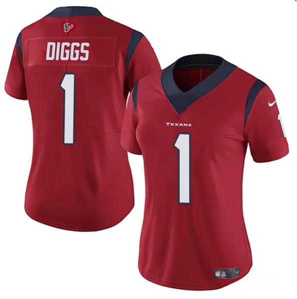Womens Houston Texans #1 Stefon Diggs Red Vapor Untouchable Limited Stitched Jersey Dzhi->women nfl jersey->Women Jersey